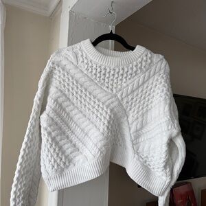 Cropped White Sweater